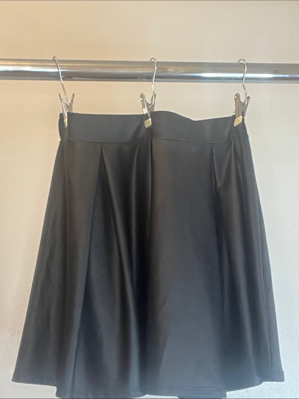 A’gaci Black Faux Leather Circle Skirt